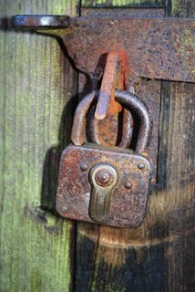 锁，古董，农场，谷仓，老，复古，安全，金属