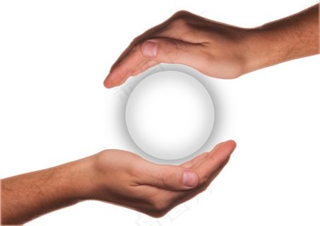 保护，手，白色，球，关于，符号，保护