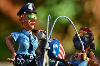 骑自行车的人，警察，控制，自行车，纹身，警察