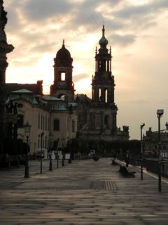 德累斯顿，Brühl梯田，大教堂，易北河，萨克森