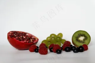 蓝莓，覆盆子，葡萄，猕猴桃，石榴