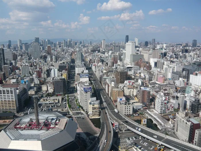 大阪，天际线，城市景观，现代，日语，城市