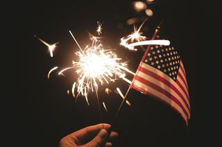 烟火，美国，美国，国旗，联合国，假期，7月