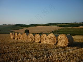 稻草，小山，收获，小麦