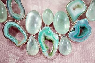 磷灰石，石头，银，英镑，白色，隔离，设置