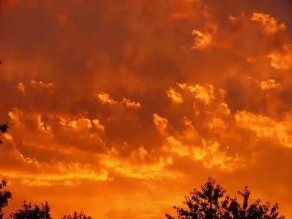 日落，红色，云，天空，晚上，傍晚的天空