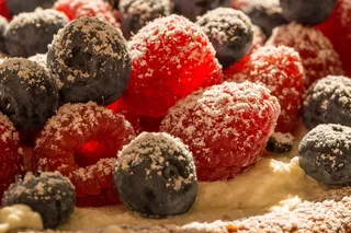 蓝莓，覆盆子，蛋糕，糖，水果，多汁