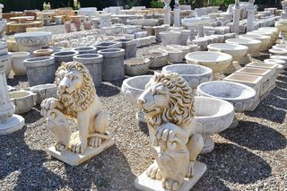 狮子，石狮子，花瓶，雕像，石像