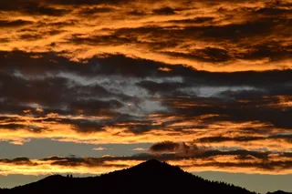日落，丘陵，天空，云，自然，户外，风景