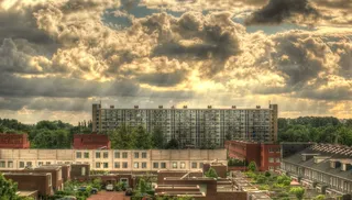 城市，城市，云团，镇，建筑物，人类发展报告，城市景观