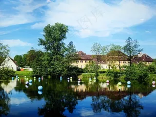 Scheyern，景观，巴伐利亚，湖，水，自然