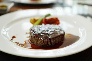 牛排，放心，在晚上，晚餐，塔皮胭脂