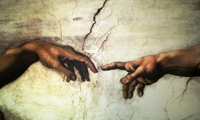 艺术绘画，壁画，米开朗基罗，Il Creazione D 'Adamo