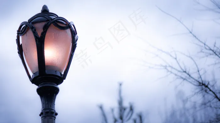 灯，晚上，城市，光，黄昏，发光，照明