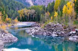 扁平头河，秋，秋天，岩，景区，树木