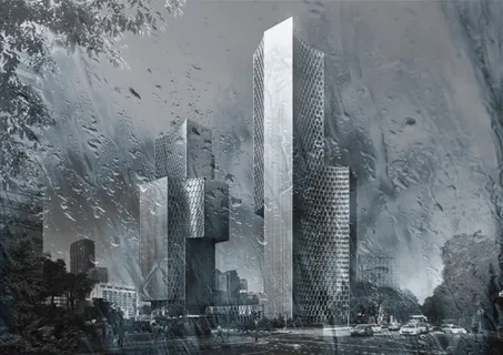 数字艺术，城市，城市，城市，摩天大楼，建筑