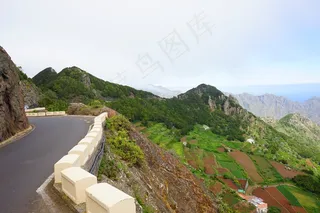 通过路，路，路边界，田野，露台