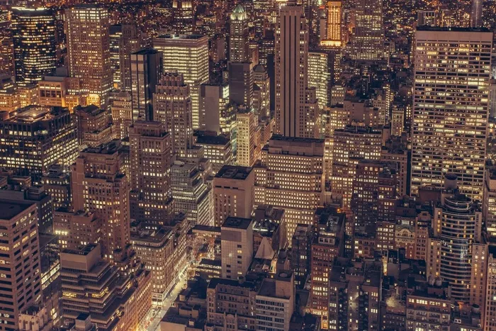 建筑,都市夜景,墙,城市夜景,灯,晚上的城市天际线