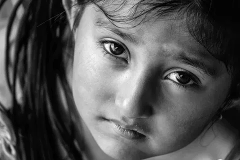 儿童，天真，天真，单纯，焦虑，表情