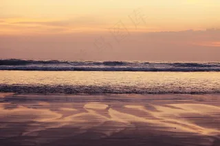 假期，沧海，海滩，云团，沙，晚上，旅游