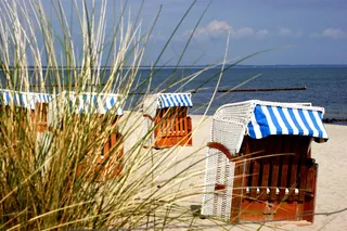 海滩，沙滩椅，吕根岛，波罗的海