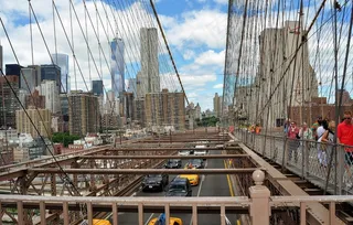 桥，太阳，曼哈顿，布鲁克林，纽约