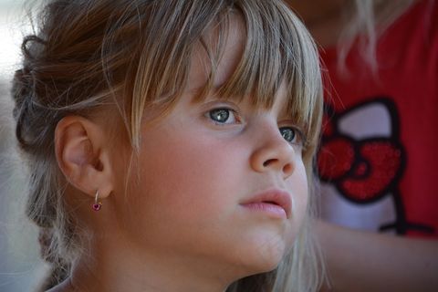 人，人的，儿童，女孩，脸，视图，辫子