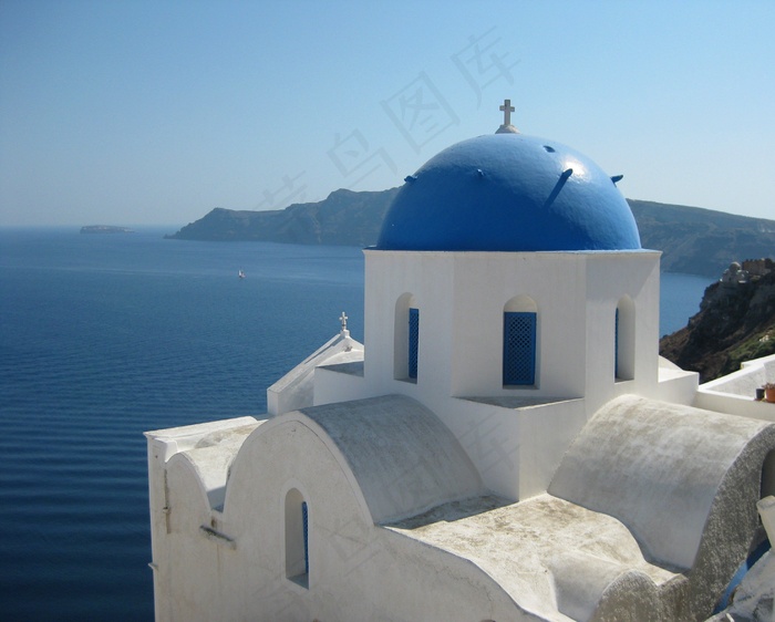 教堂，希腊，教堂，建筑，圆顶，传统
