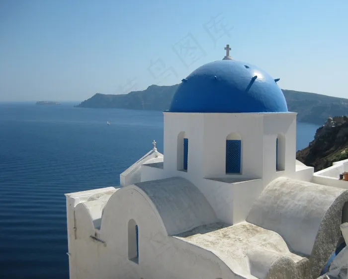 教堂，希腊，教堂，建筑，圆顶，传统
