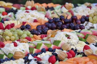 蔬菜，盘子，安排，水果，甜瓜，蓝莓