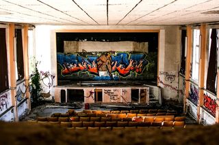 老电影院，电影院，失落的地方，示范，舞台