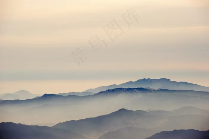 Deogyusan，Muju，全罗北道，雾，山