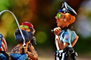 骑自行车的人，警察，控制，自行车，纹身，警察