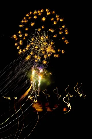 烟花，元旦，庆祝，晚上