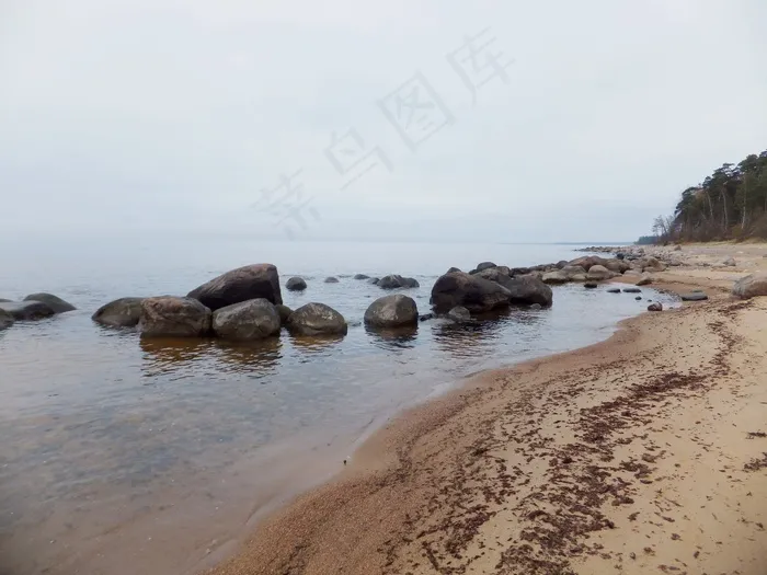 海，石，沙