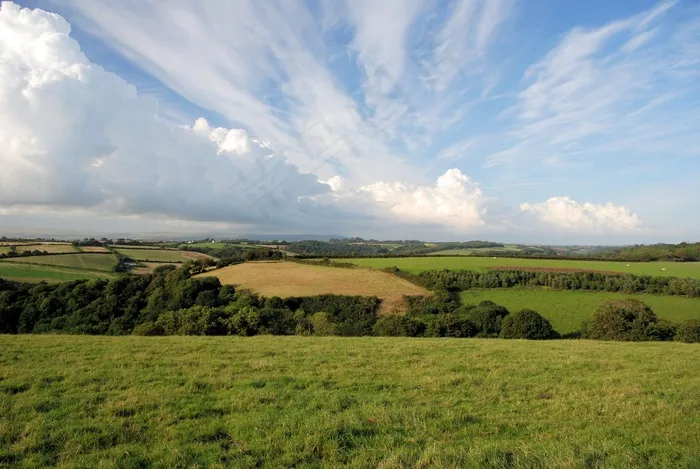 夏天，英格兰，天空，云，风景，荒野