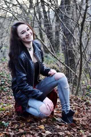 秋天，笑声，女孩，森林