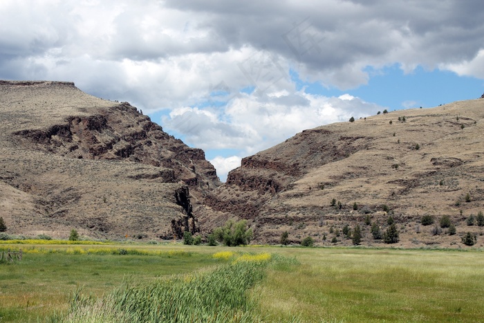 图片峡谷，景观，俄勒冈州，东，约翰·戴，绿色