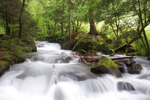 水，级联，自然，水域，巴赫，自来水