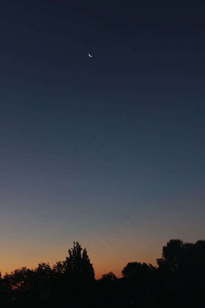 夜，天空，月亮，休息，日出