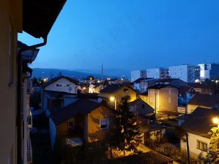 夜晚，房屋城市，夜间拍摄，灯光