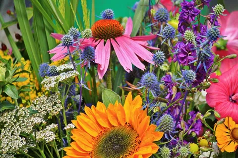 鲜花,束鲜花,花是,市场摊位 鲜花,束鲜花,花是,市场摊位