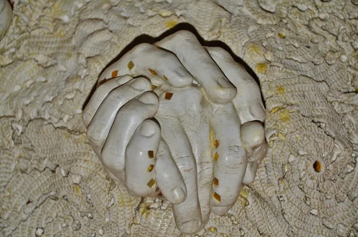 手，石头，雕刻，架构，老，雕刻