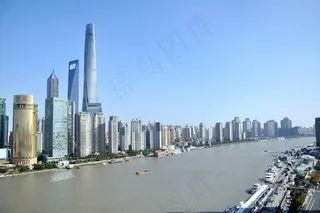 上海，天空，建筑，街，外滩，风景