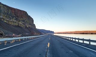 街，道路，河畔，水，自然，景观