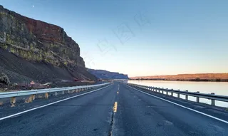 街，道路，河畔，水，自然，景观