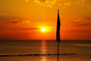 日落，大海，风景