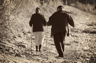 人的，个人，走，徒步旅行，步行，男子，女人，离