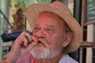 男子，肖像，老人，雪茄，胡子，人，帽子