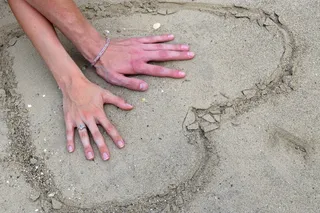 爱，沙，海滩，旅行，快乐，在一起，一对